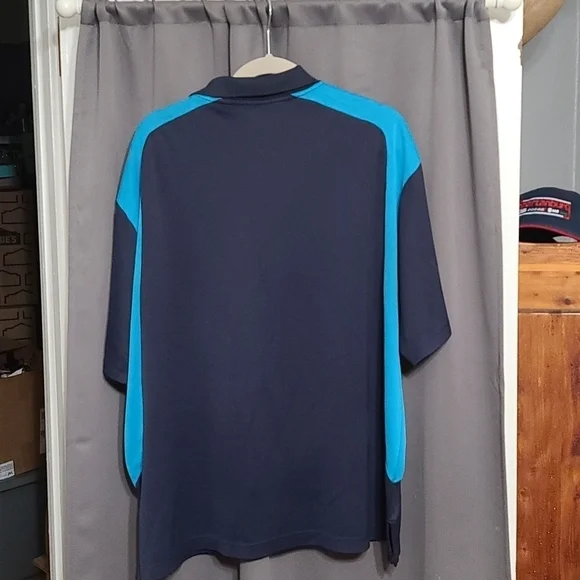 Ben Hogan Mens Golf Polo Shirt Navy Gray Aqua Button-Up Size 2XL EUC - Picture 4 of 6